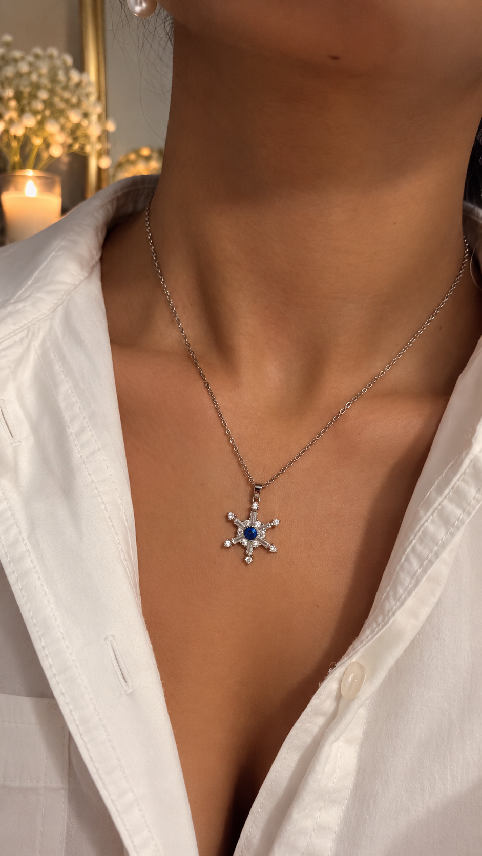 Schneeflocken Halskette Edelstahl – Gold & Silber | Zirkonia Kette