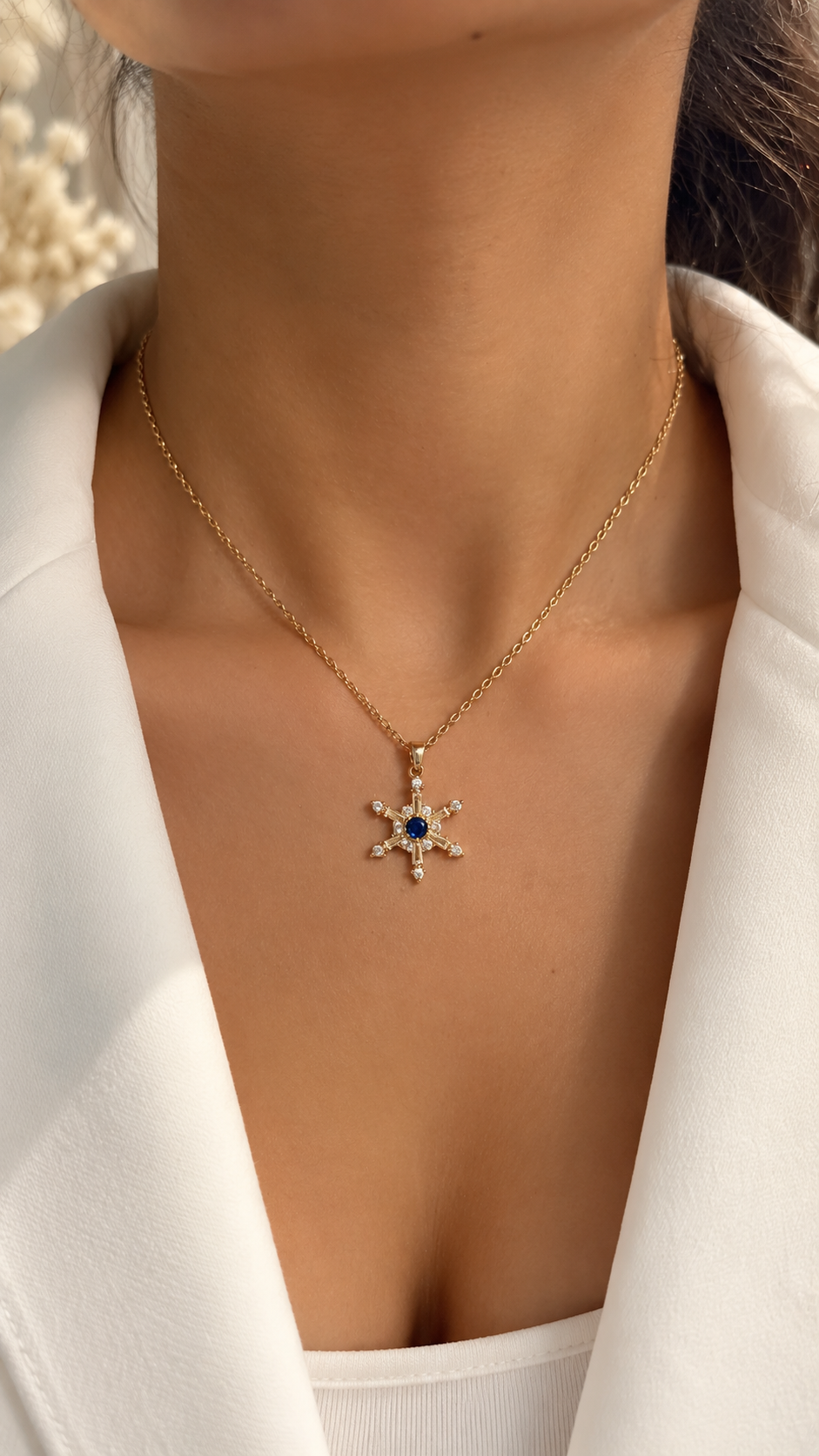 Schneeflocken Halskette Edelstahl – Gold & Silber | Zirkonia Kette