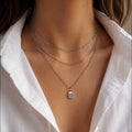 3-reihige Layering Halskette Silber – Edelstahl Kette mit Stern Anhänger