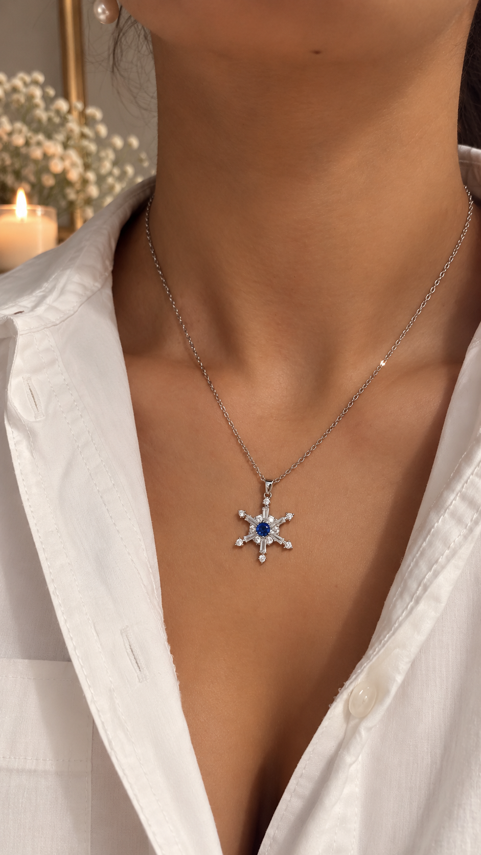 Schneeflocken Halskette Edelstahl – Gold & Silber | Zirkonia Kette