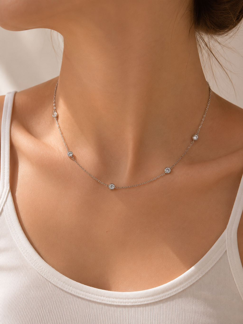 Zirkonia Halskette Damen – Edelstahl Gold & Silber | Feine Kette