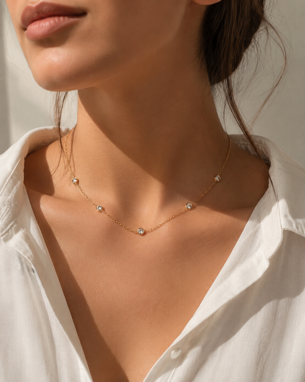 Zirkonia Halskette Damen – Edelstahl Gold & Silber | Feine Kette