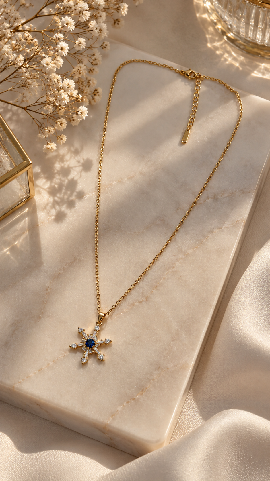 Schneeflocken Halskette Edelstahl – Gold & Silber | Zirkonia Kette