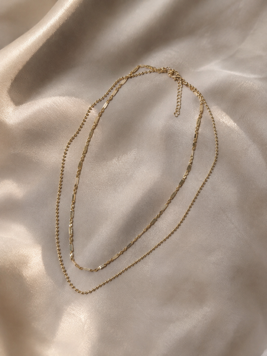 Layering Halskette Gold mit Stern – 2 Doppelkette | Edelstahl 14K vergoldet