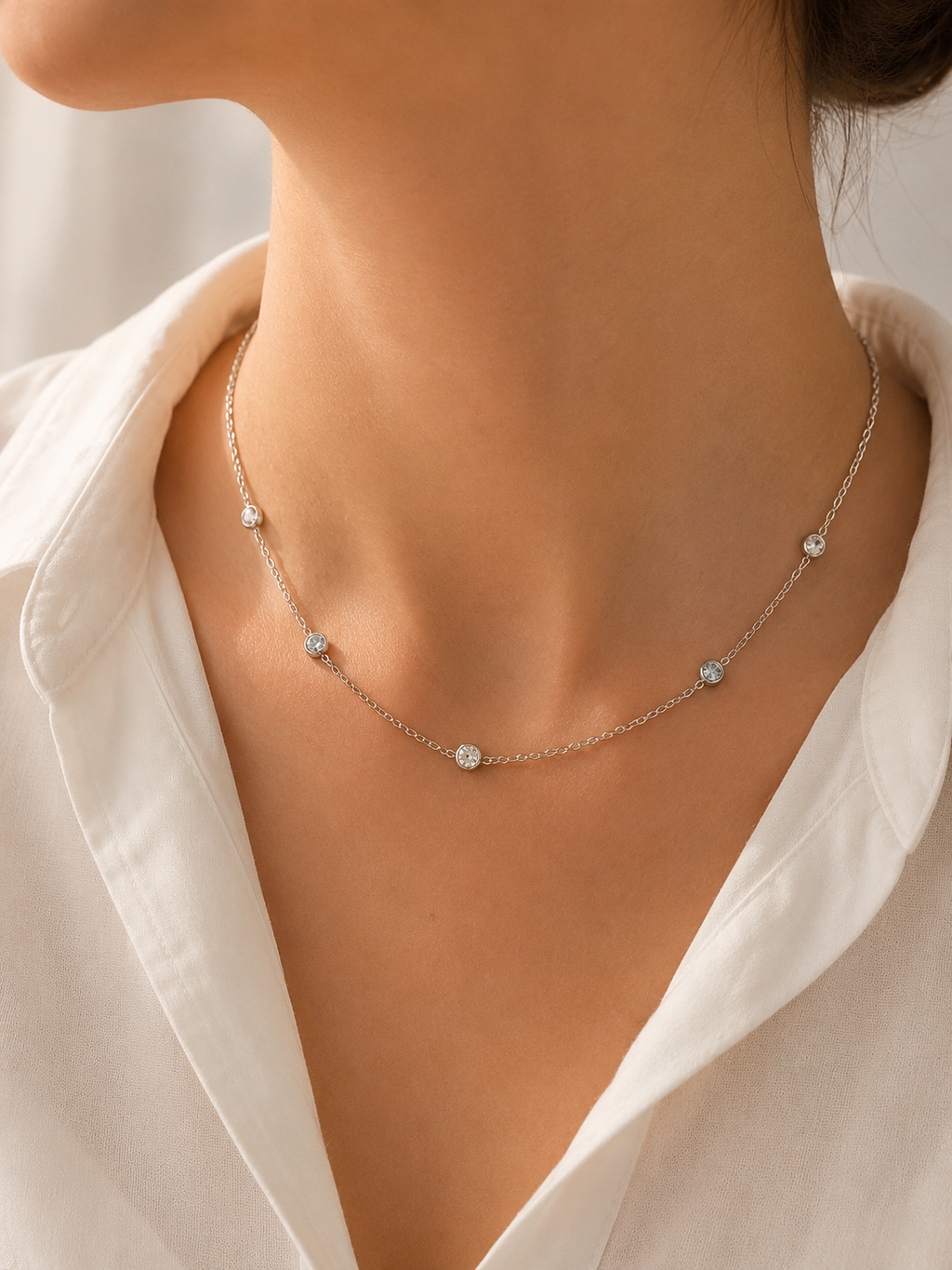 Zirkonia Halskette Damen – Edelstahl Gold & Silber | Feine Kette