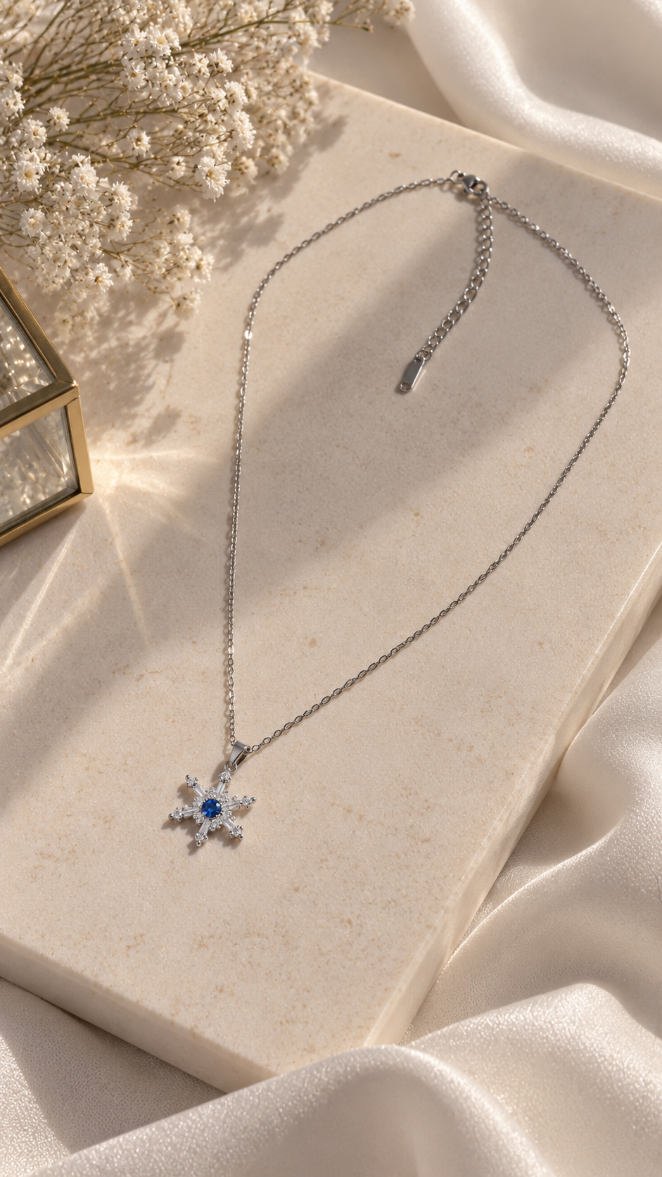 Schneeflocken Halskette Edelstahl – Gold & Silber | Zirkonia Kette