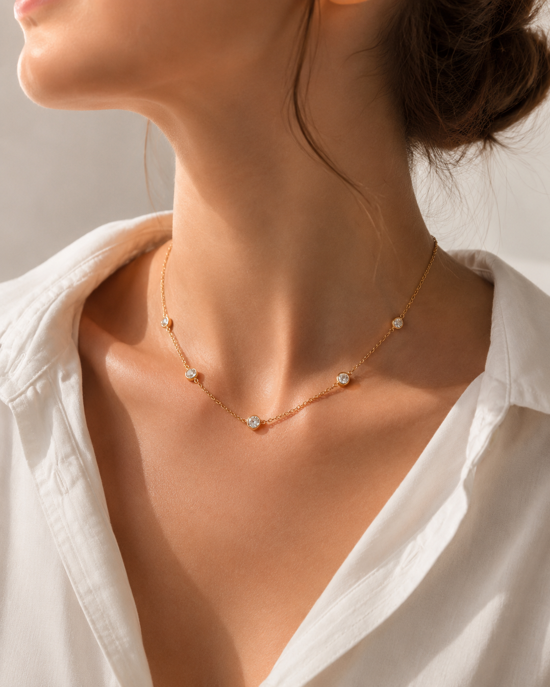 Zirkonia Halskette Damen – Edelstahl Gold & Silber | Feine Kette