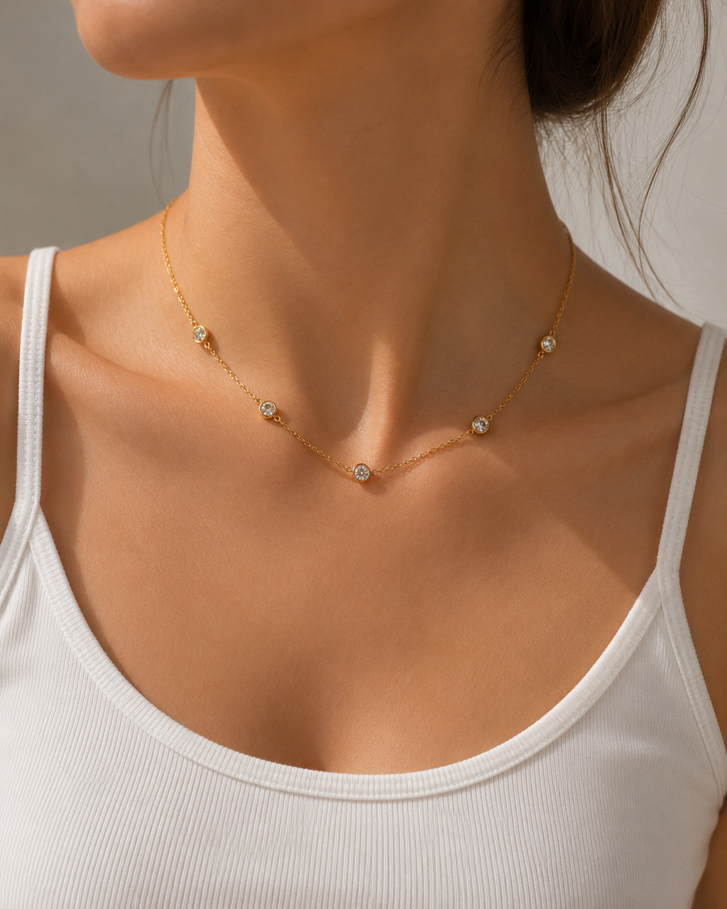 Zirkonia Halskette Damen – Edelstahl Gold & Silber | Feine Kette