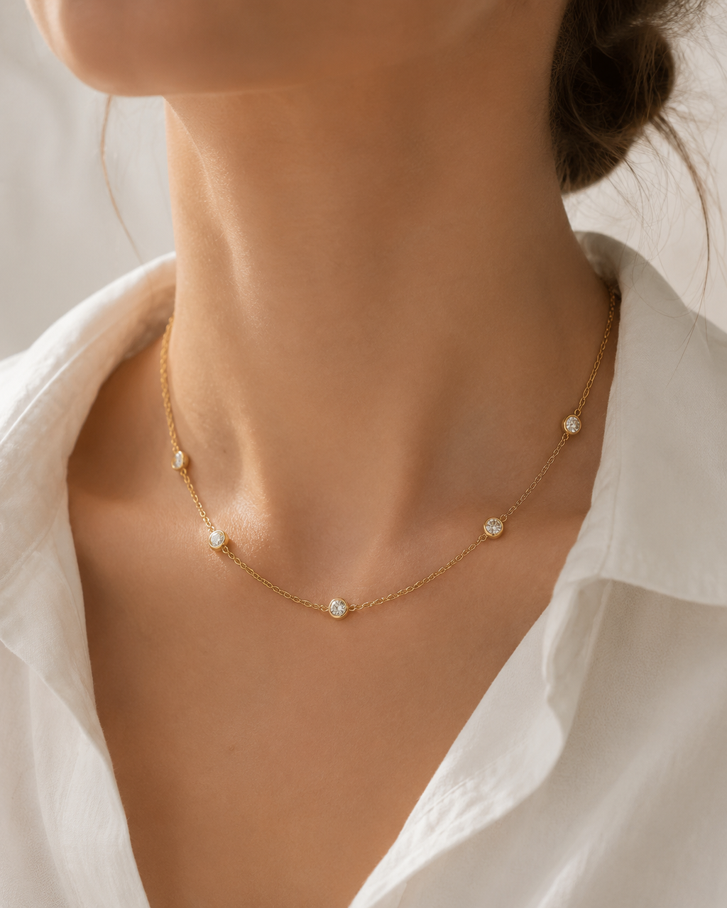 Zirkonia Halskette Damen – Edelstahl Gold & Silber | Feine Kette