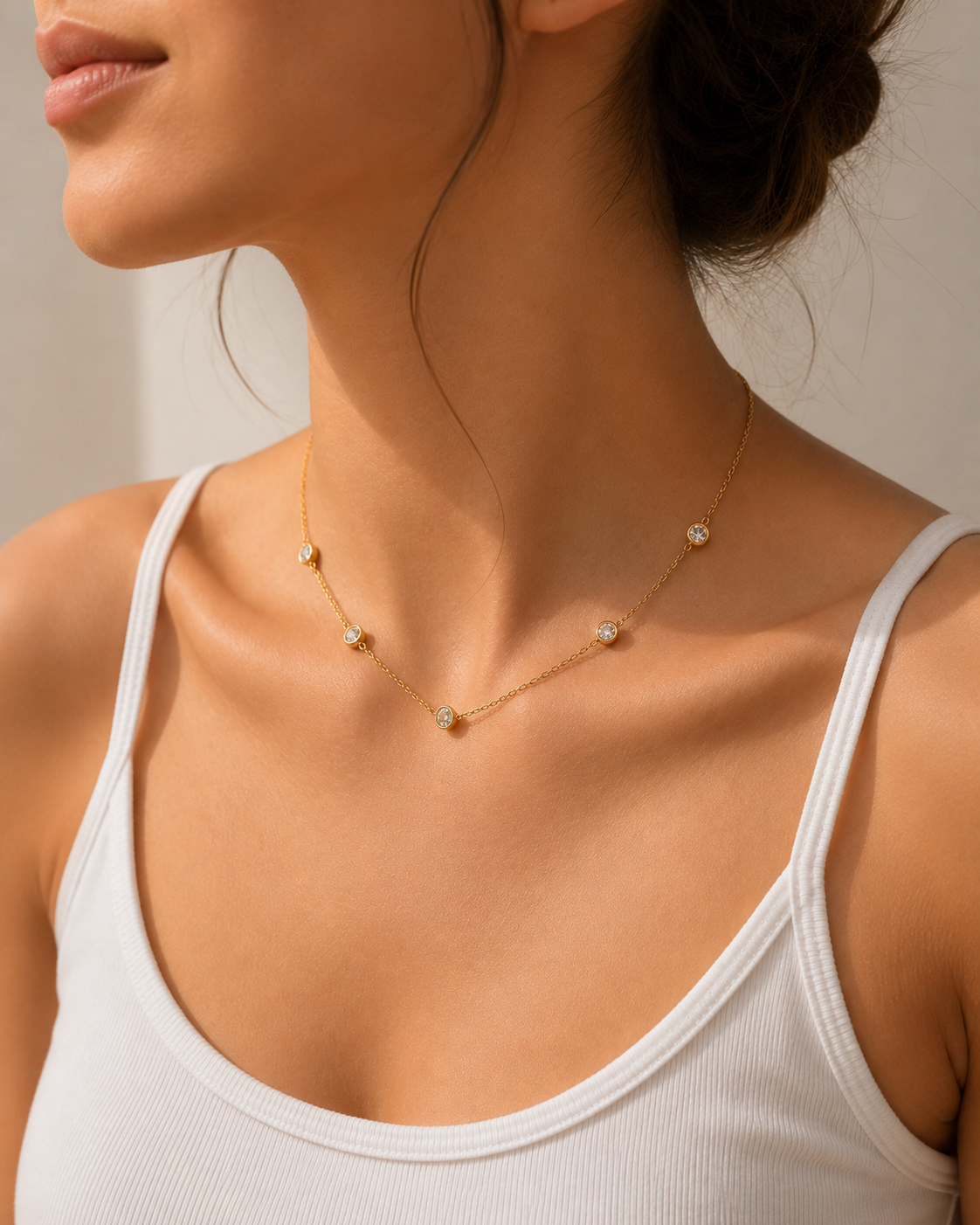 Zirkonia Halskette Damen – Edelstahl Gold & Silber | Feine Kette