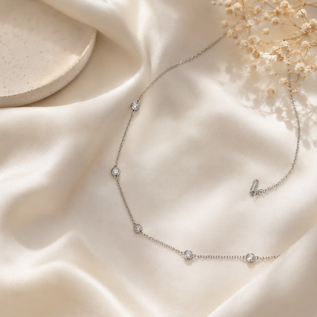 Zirkonia Halskette Damen – Edelstahl Gold & Silber | Feine Kette