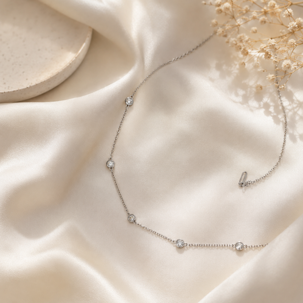 Zirkonia Halskette Damen – Edelstahl Gold & Silber | Feine Kette