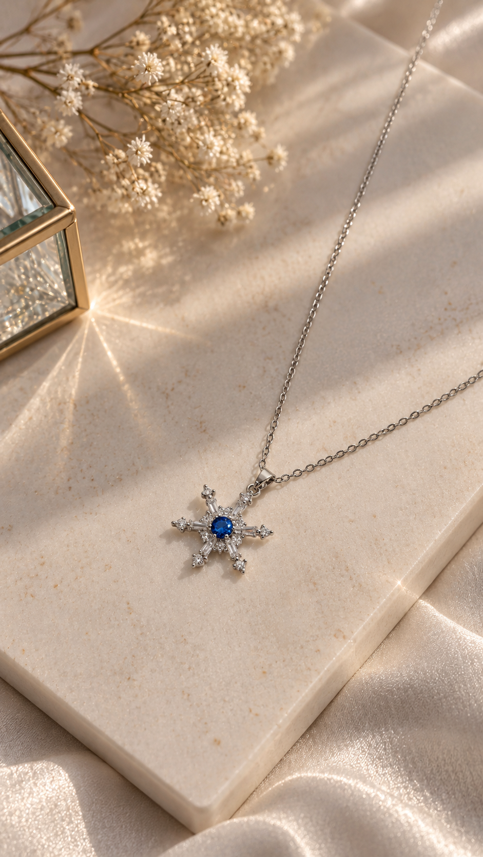 Schneeflocken Halskette Edelstahl – Gold & Silber | Zirkonia Kette