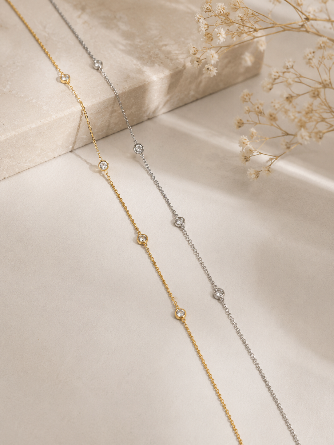 Zirkonia Halskette Damen – Edelstahl Gold & Silber | Feine Kette
