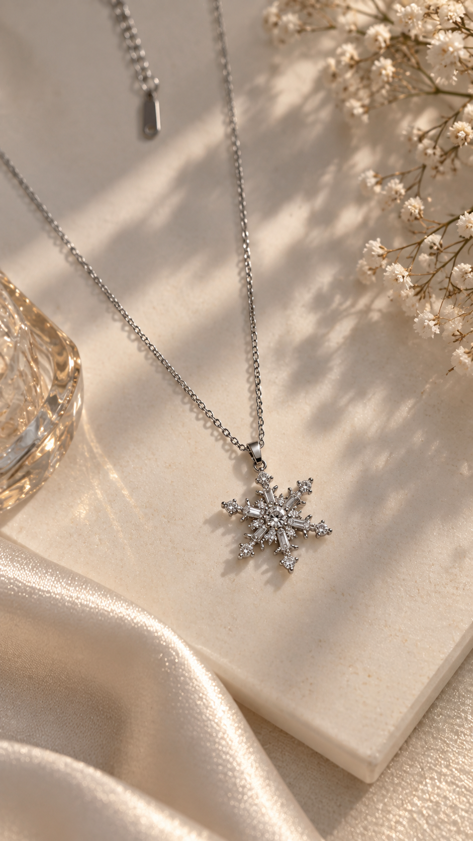 Schneeflocken Halskette Edelstahl – Gold & Silber | Zirkonia Kette