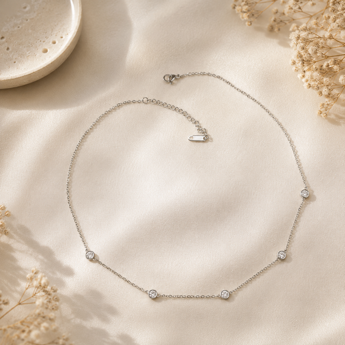 Zirkonia Halskette Damen – Edelstahl Gold & Silber | Feine Kette