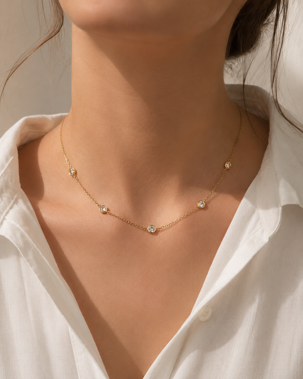 Zirkonia Halskette Damen – Edelstahl Gold & Silber | Feine Kette